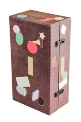 Box paper vintage brown suitcase