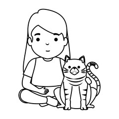 cute little girl with kitty © Gstudio