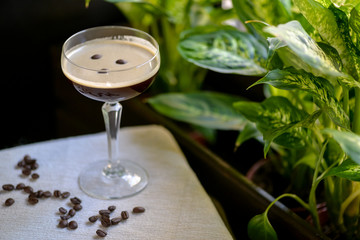 cocktail alcoholic coffee in a glass