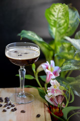 cocktail alcoholic coffee in a glass