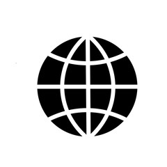 Planet Globe vector pictograph. Illustration style is flat iconic black symbol on a transparent background. © Leyla