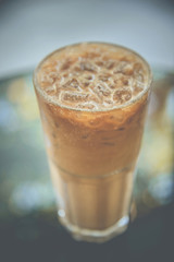 Iced coffee cup background atmosphere vintage