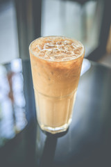 Iced coffee cup background atmosphere vintage