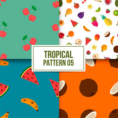 Bundle tropical Pattern 05 with a beautiful flat background