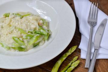 vegan asparagus risotto menu