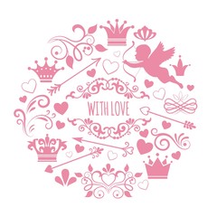 Vintage Design Elements Round Concept