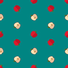 Apple Pattern with a beautiful flat background