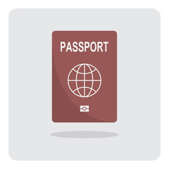 Vector design of flat icon,  International passport on isolated background.