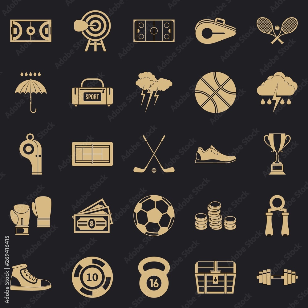 Poster enhanced training icons set. simple set of 25 enhanced training vector icons for web for any design