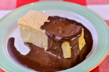 chocolate cake with cream