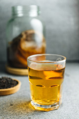 Kombucha on concrete background