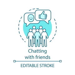 Chatting with friends concept icon