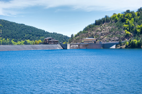 Dam on the Menta river, a large hydraulic work in the heart of Aspromonte, Calabria, Italy.