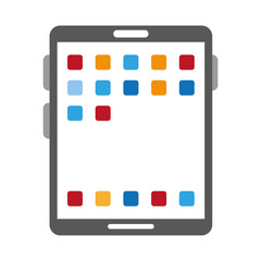 Tablet with applications menu symbol