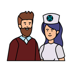 professional female nurse with man
