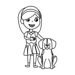 cute little girl with puppy