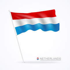 Netherlands waving flags banner 