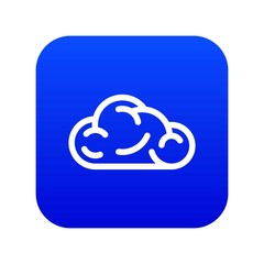 Ui cloud icon blue vector isolated on white background