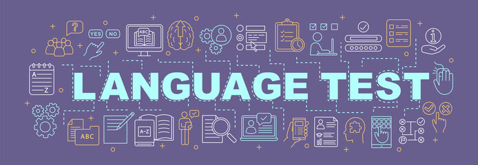 Language proficiency test word concepts banner