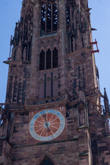 Naklejka premium Freiburg Münster Turm Uhr Detail