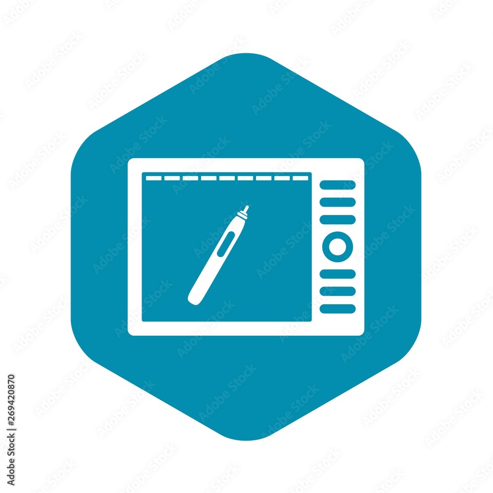Poster graphics tablet icon. simple illustration of graphics tablet vector icon for web