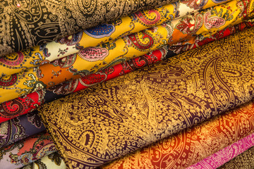 Beautiful colorful handmade pashmina shawls decorated with glittering precious stones