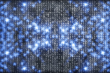 Blue matrix digital background. Abstract cyberspace concept. Characters fall down. Matrix from...