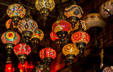 hanging beautiful arab lamp background