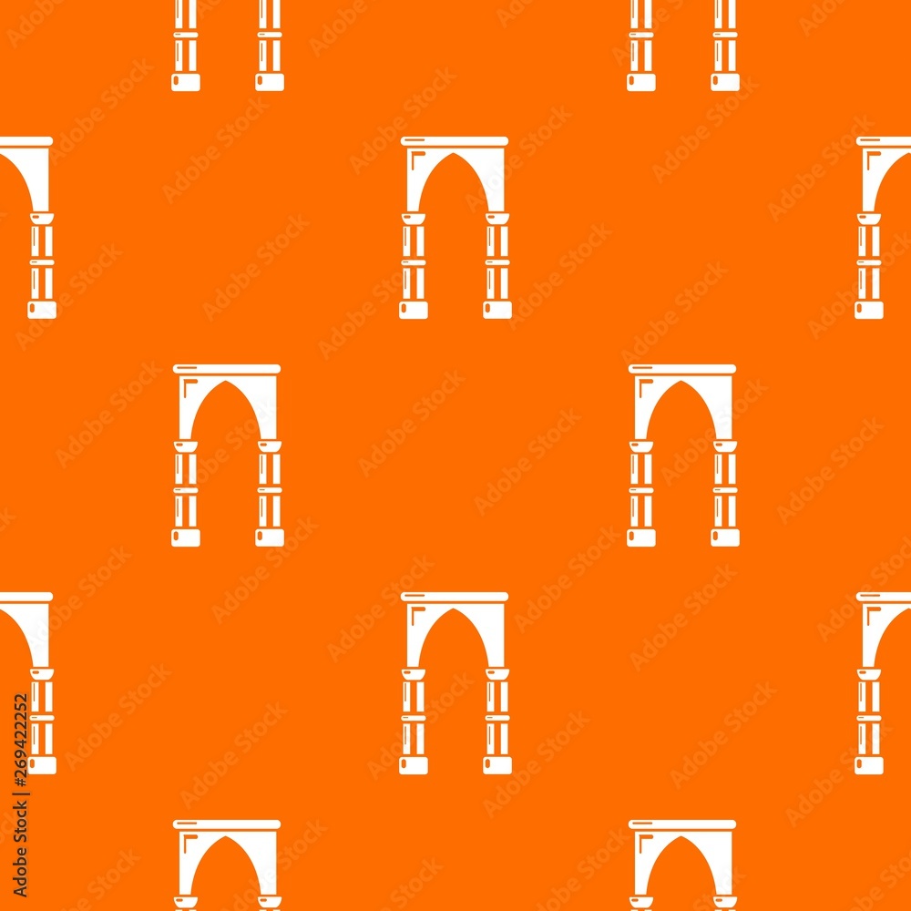 Poster archway construction pattern vector orange for any web design best