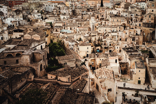 Blick auf Altstadt von Matera der Europas Kulturhauptstadt 2019
