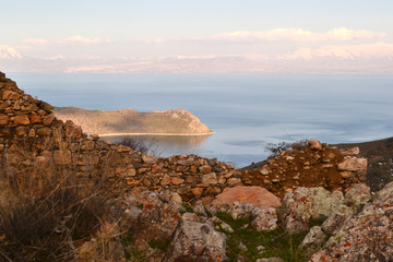 view of island  at sunset