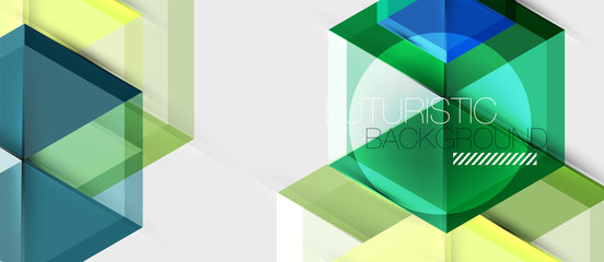 Bright color hexagon geometrical composition background, business presentation template