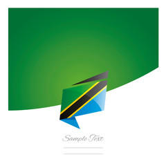 New abstract Tanzania flag origami green background vector