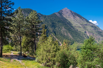 View of mountains in British Columbia, Canada.