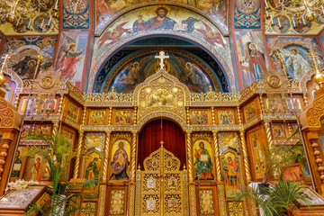 Fototapeta na wymiar The Altar of the Holy Virgin Cathedral. San Francisco, California, USA.