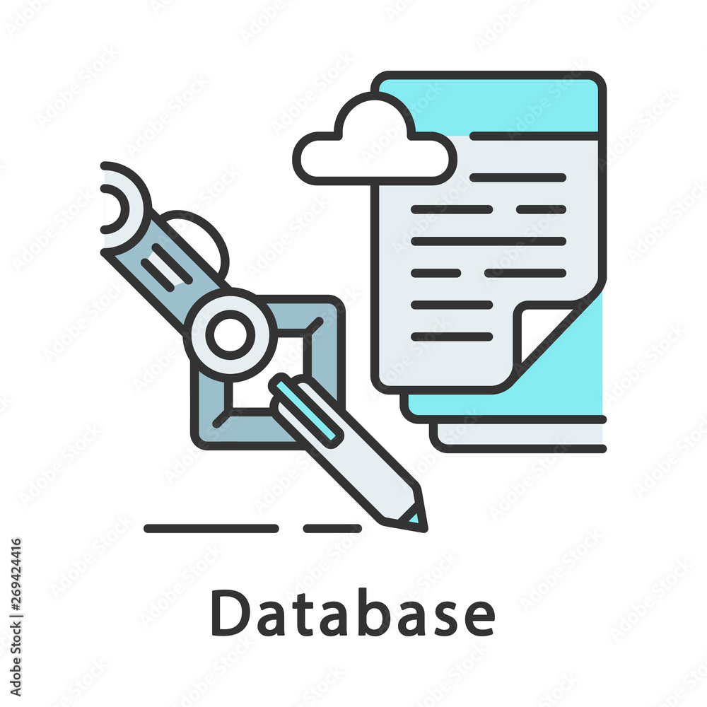 Poster database color icon