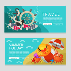 summer holiday travel theme banner marine theme