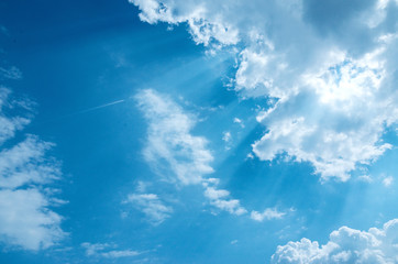 Fototapeta na wymiar blue sky with white clouds