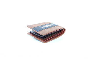 wallet of leather on isolated