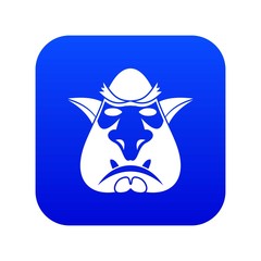 Head of troll icon digital blue for any design isolated on white vector illustration