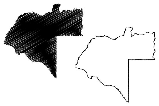 Moxico Province (Provinces of Angola, Republic of Angola) map vector illustration, scribble sketch Moshiko map....