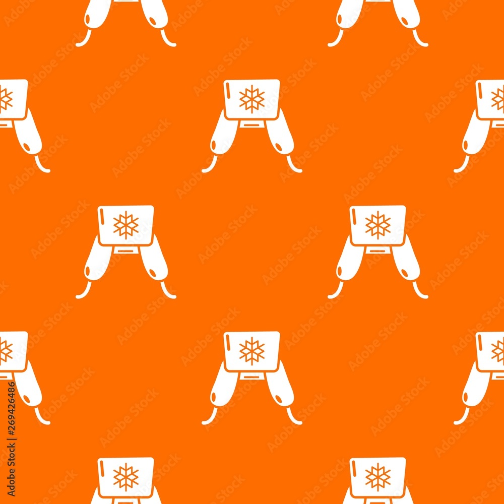 Poster hat with ear flaps pattern vector orange for any web design best