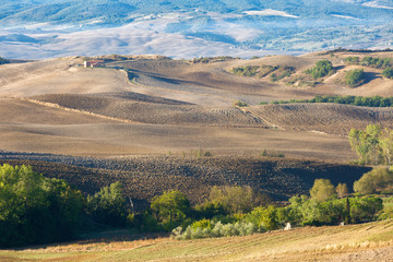 Typical landscape of Tuscany with hills