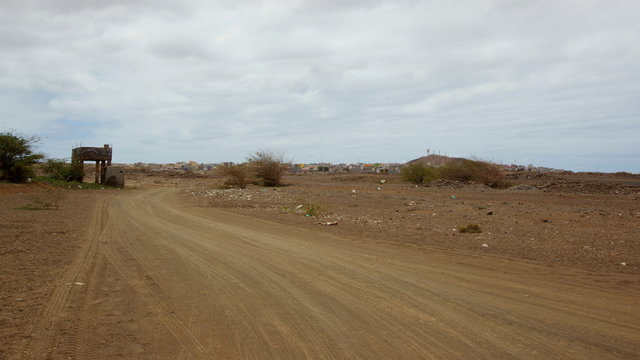 Road to Espargos the capital of the island of Sal