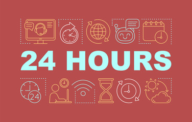 24 hours word concepts banner