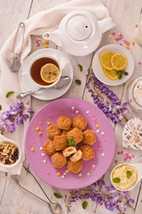 Puff pastries with custrad cream. 