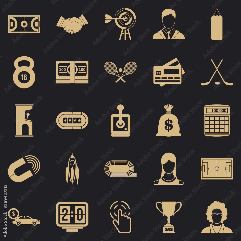 Poster dummy match icons set. simple set of 25 dummy match vector icons for web for any design