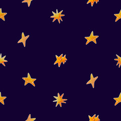 Hand painted watercolor space seamless pattern