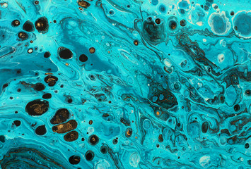 Abstract marbleized effect background. Blue creative colors. Beautiful paint with the addition of gold. banner