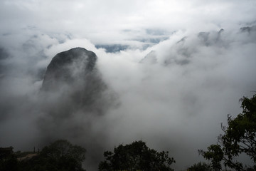 Mountains around Machu Picchu among the morning mists, Cuzco